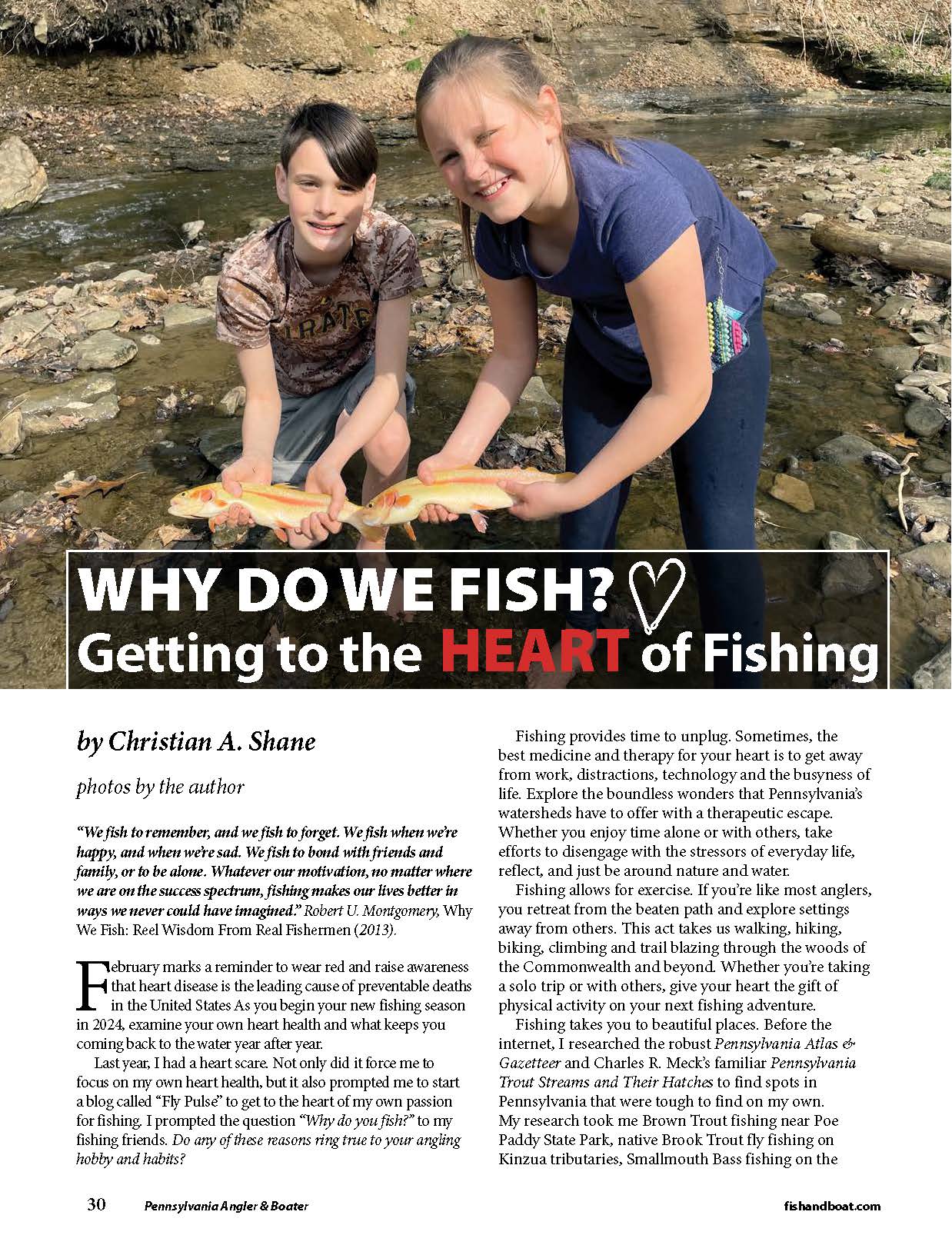 Cover page of Angler and Boater article discussing Rose Anna Moore's organization called This is my Quest